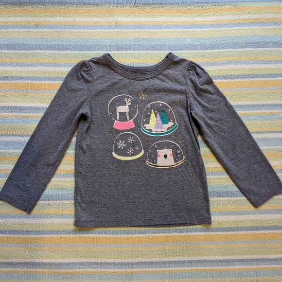 🛍️ BUNDLE ONLY | Gray Circo Winter Snowglobe long sleeve tee 4T - Picture 1 of 6